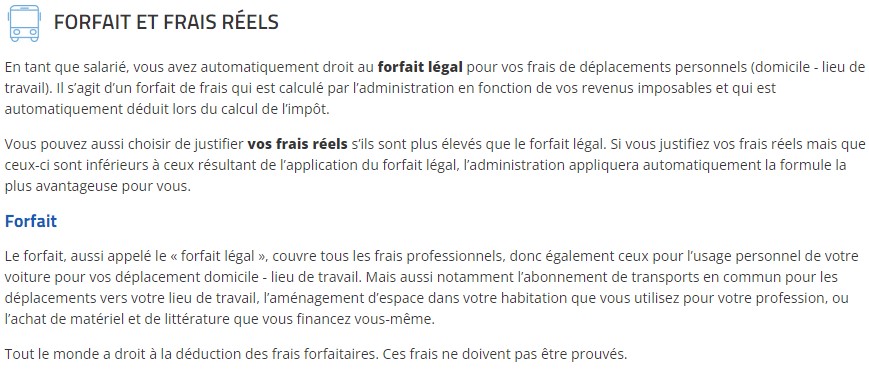 Frais professionnels